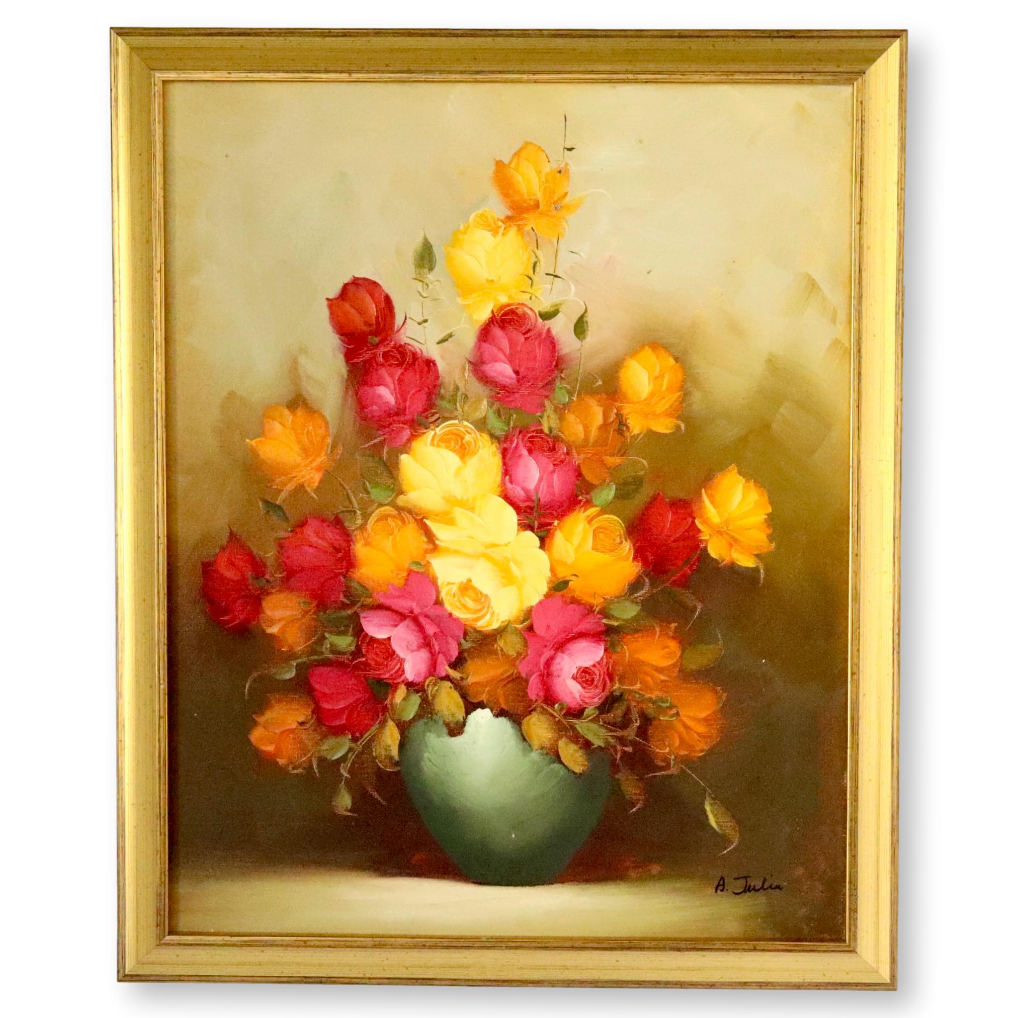 Midcentury Floral Still Life Painting~P77660390