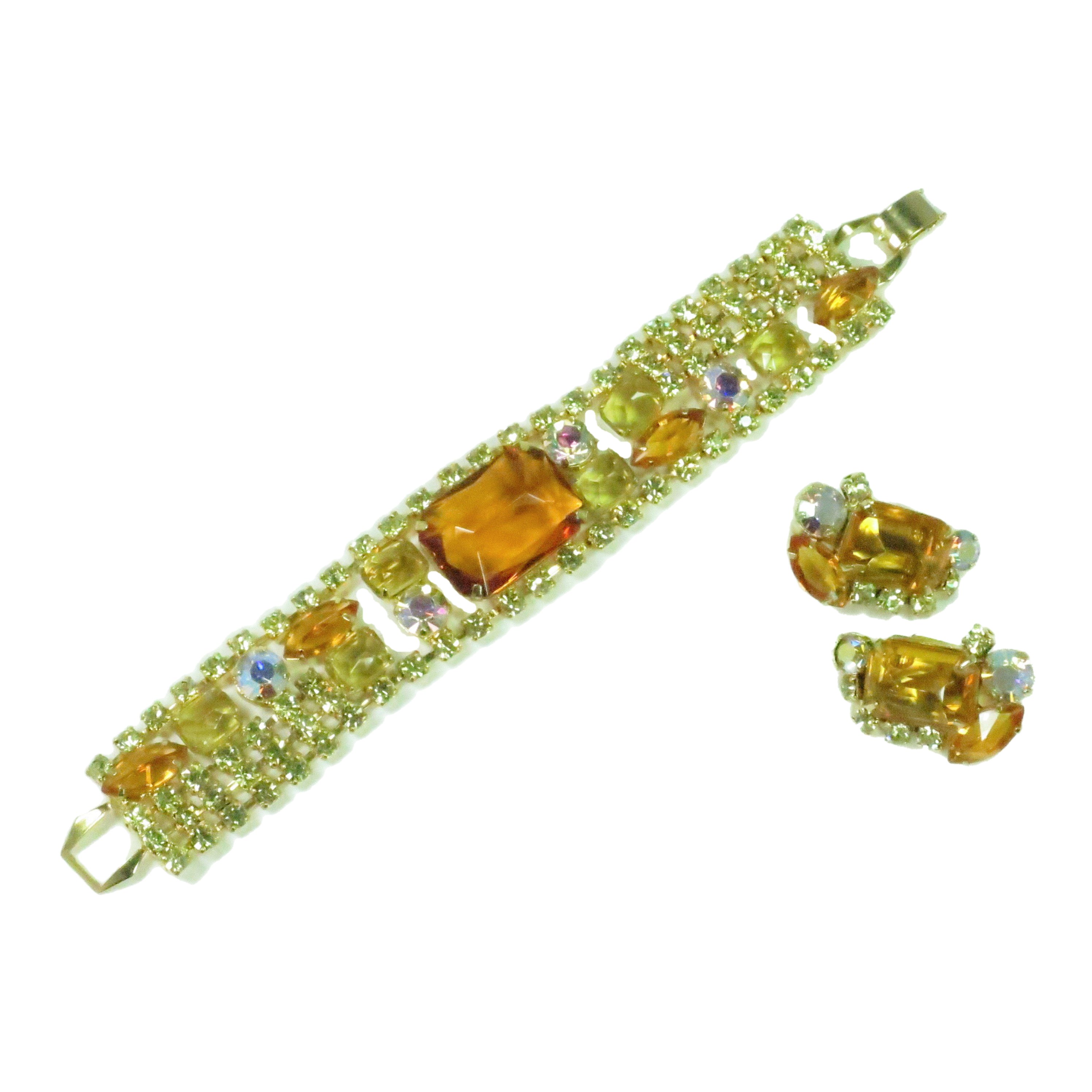 1960s Designer Citrine Bracelet Set~P77645787