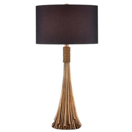 Baroque Aluminim Table Lamp, Antique Brass