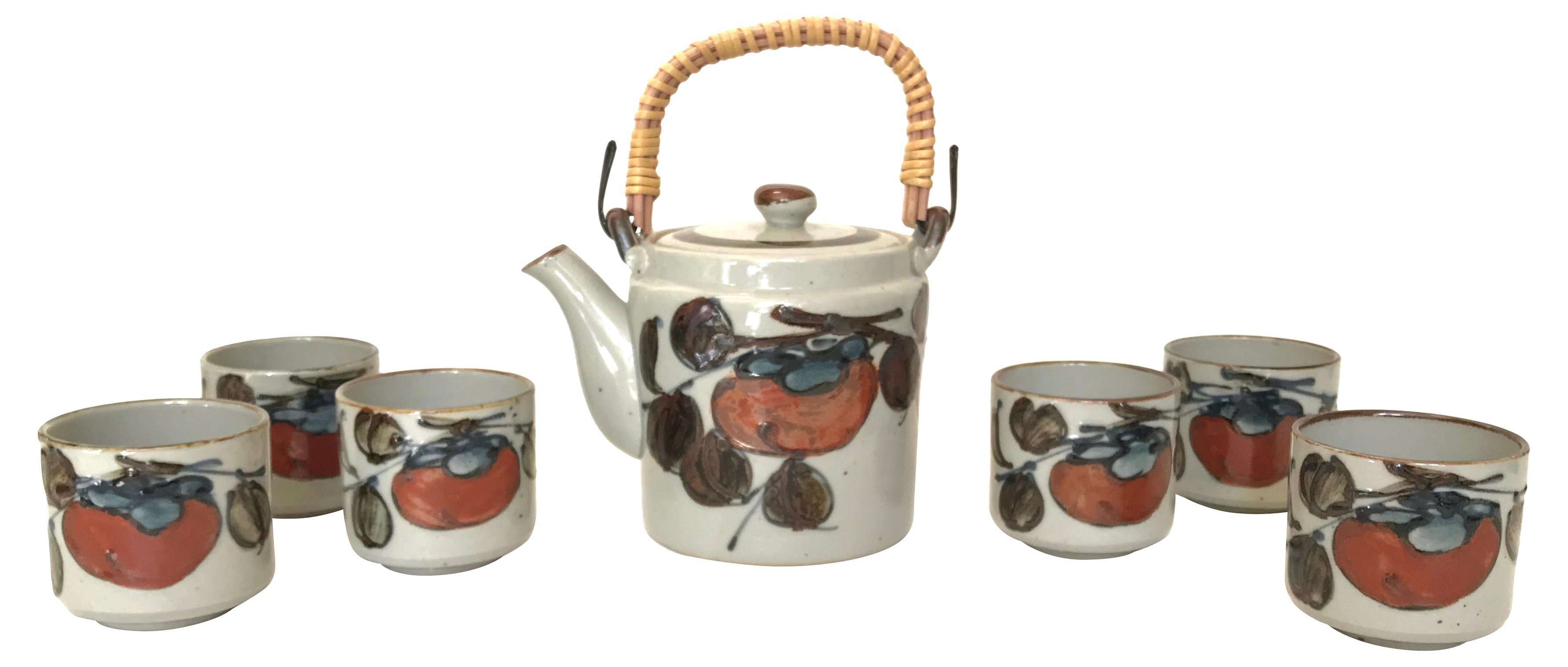 1970s Hand-Thrown Stoneware Tea Set, S/7~P77543375