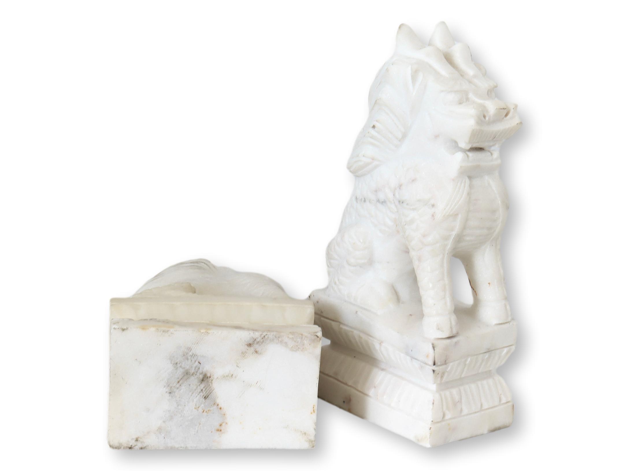 Marble Foo Dog Bookends, Pr~P77675779