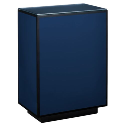Navy Lacquer Side Table, Navy/Black