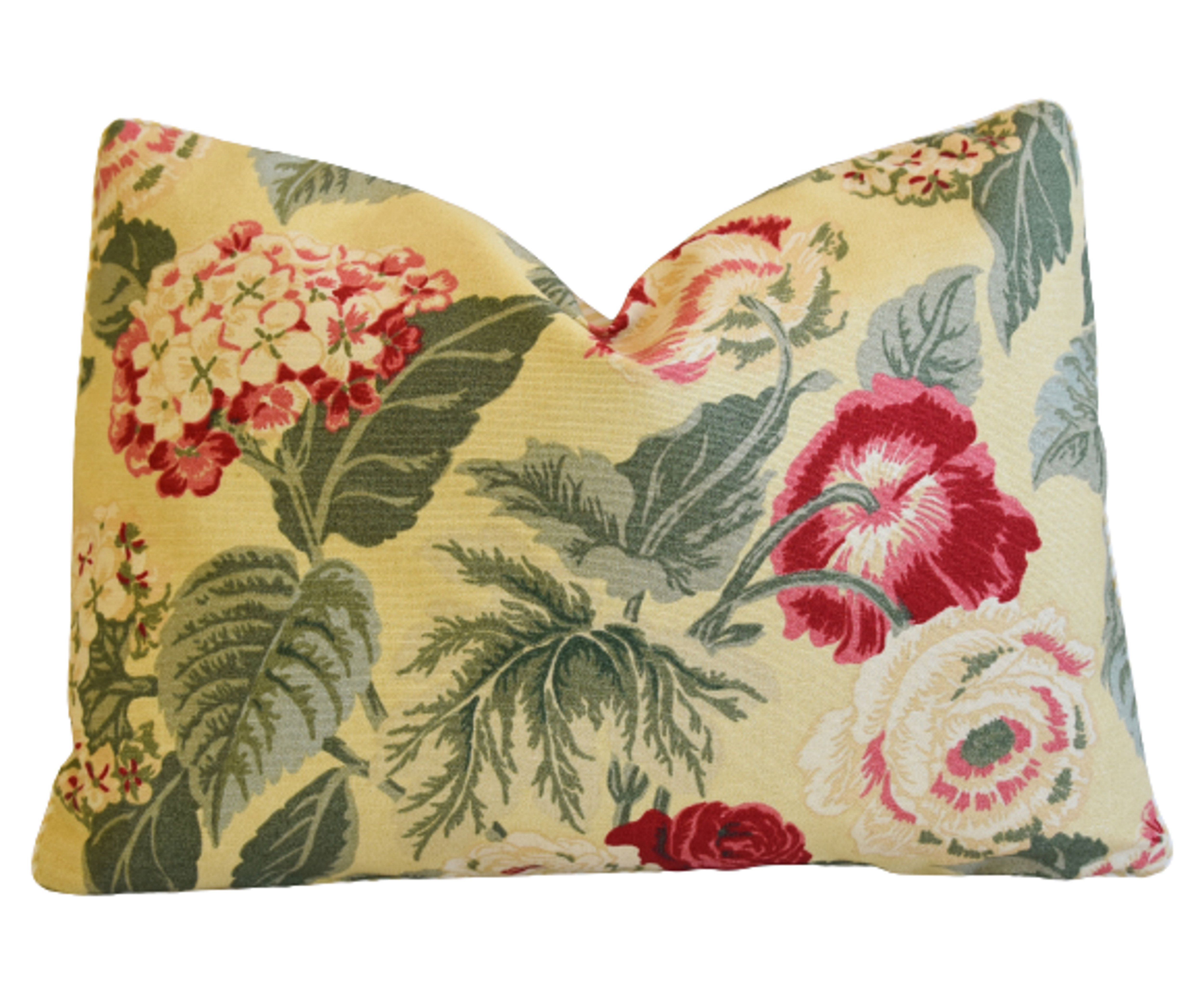 Designer Botanical & Rose Floral Pillow~P77634195
