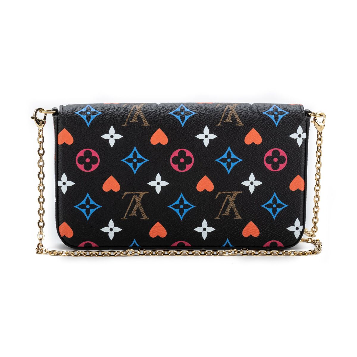 Louis Vuitton Felicie Pochette Game On Black in Coated Canvas with