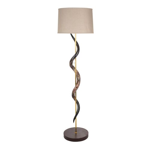Kudu Horn Polished S Twist Floor Lamp, Natural~P77639298
