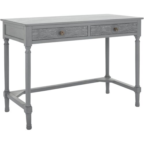 Luana 2-Drawer Desk, Distressed Gray~P77648127