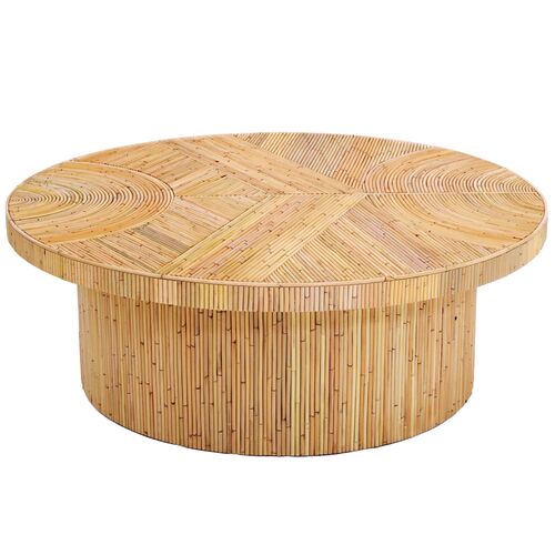 Reeve Rattan Round Coffee Table, Natural