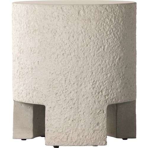Celeste Outdoor End Table, White Concrete~P111118117