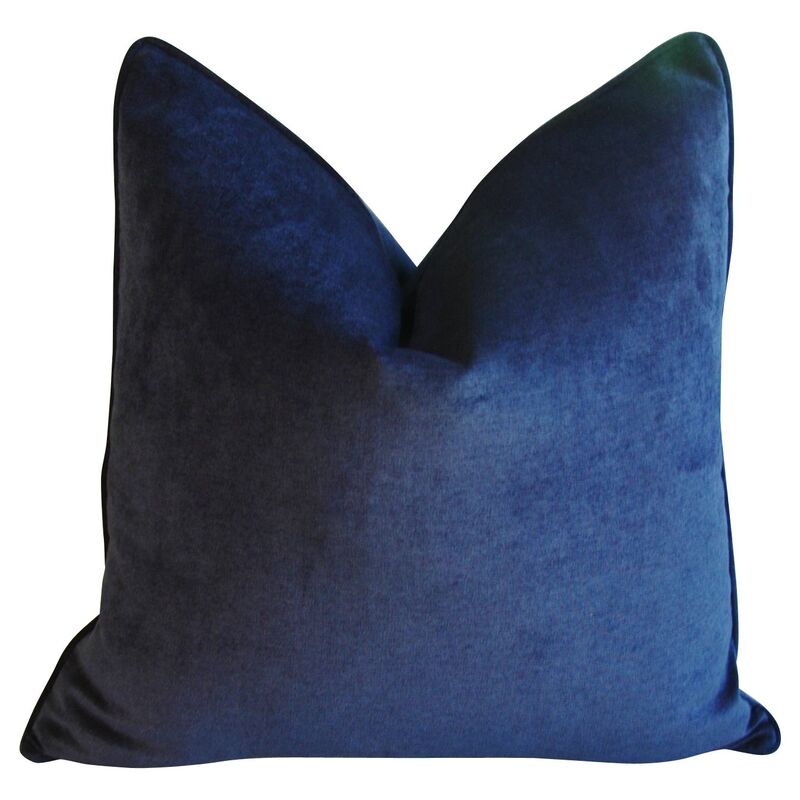 Midnight Deep Blue Velvet Pillow