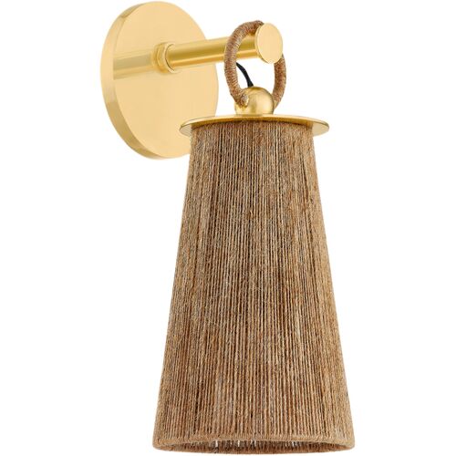 Lauz Wall Sconce, Aged Brass/Natural Jute