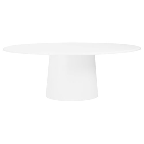 Dexter 79" Oval Dining Table, Matte White~P77629217
