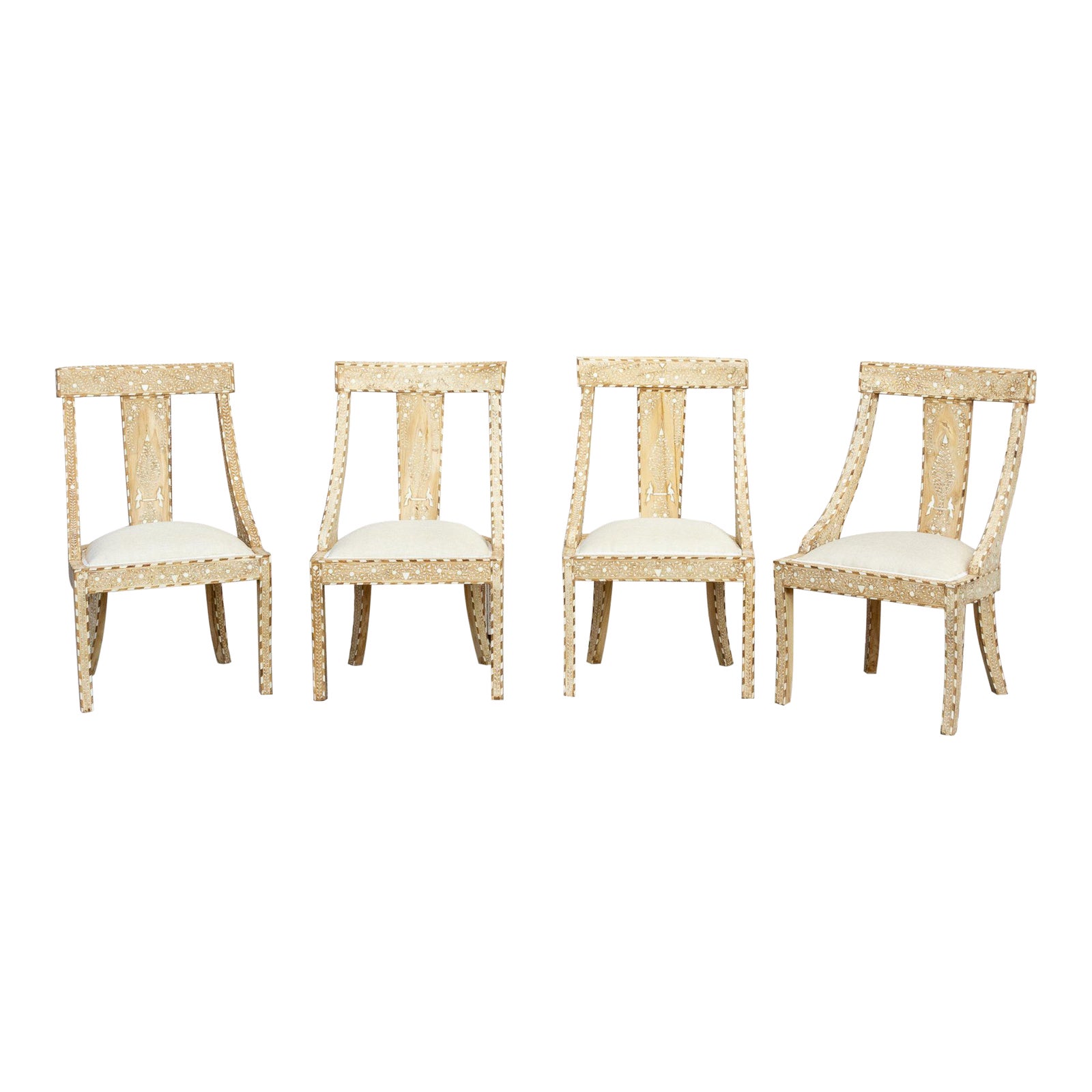 Set of Four, Dutch Colonial Inlay Chairs~P77632115