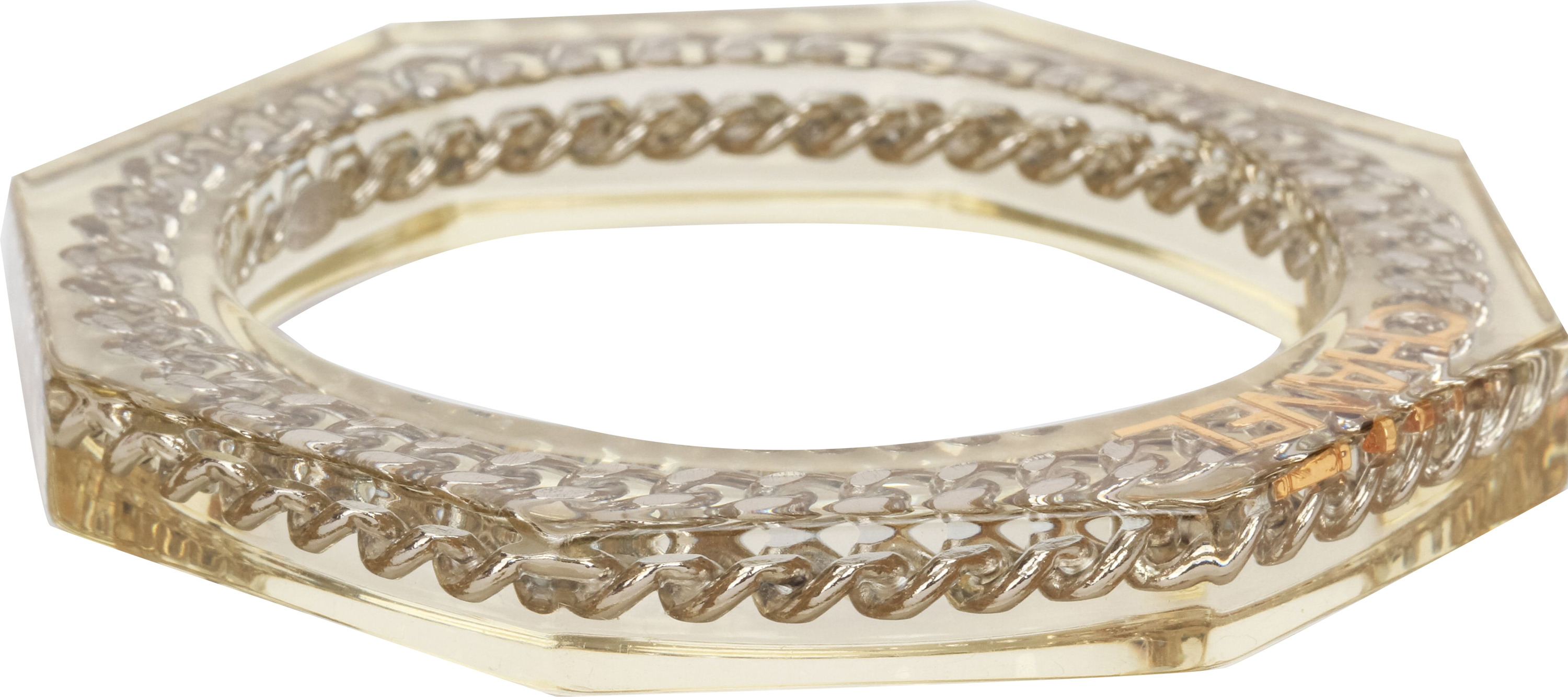 Chanel lucite octagonal bracelet w/chain~P77633490