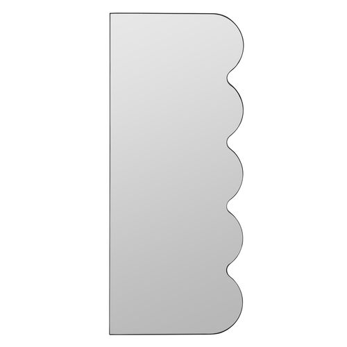 Laziel Scalloped Edge Floor Mirror, Black
