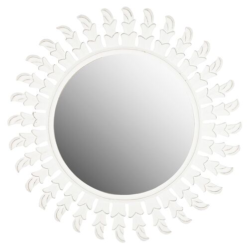 Inca Sun Wall Mirror, White~P47446526