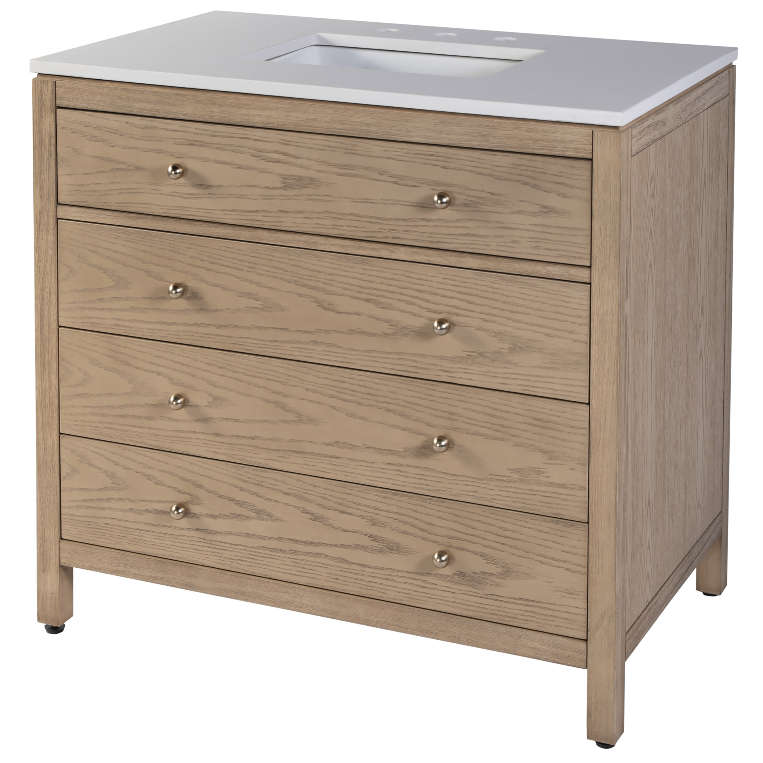 Charlie 36" Quartz Top Single Sink 3-Drawer Bathroom Vanity Set Charlie 36" Quartz Top Single Sink 3-Drawer Bathroom Vanity Set