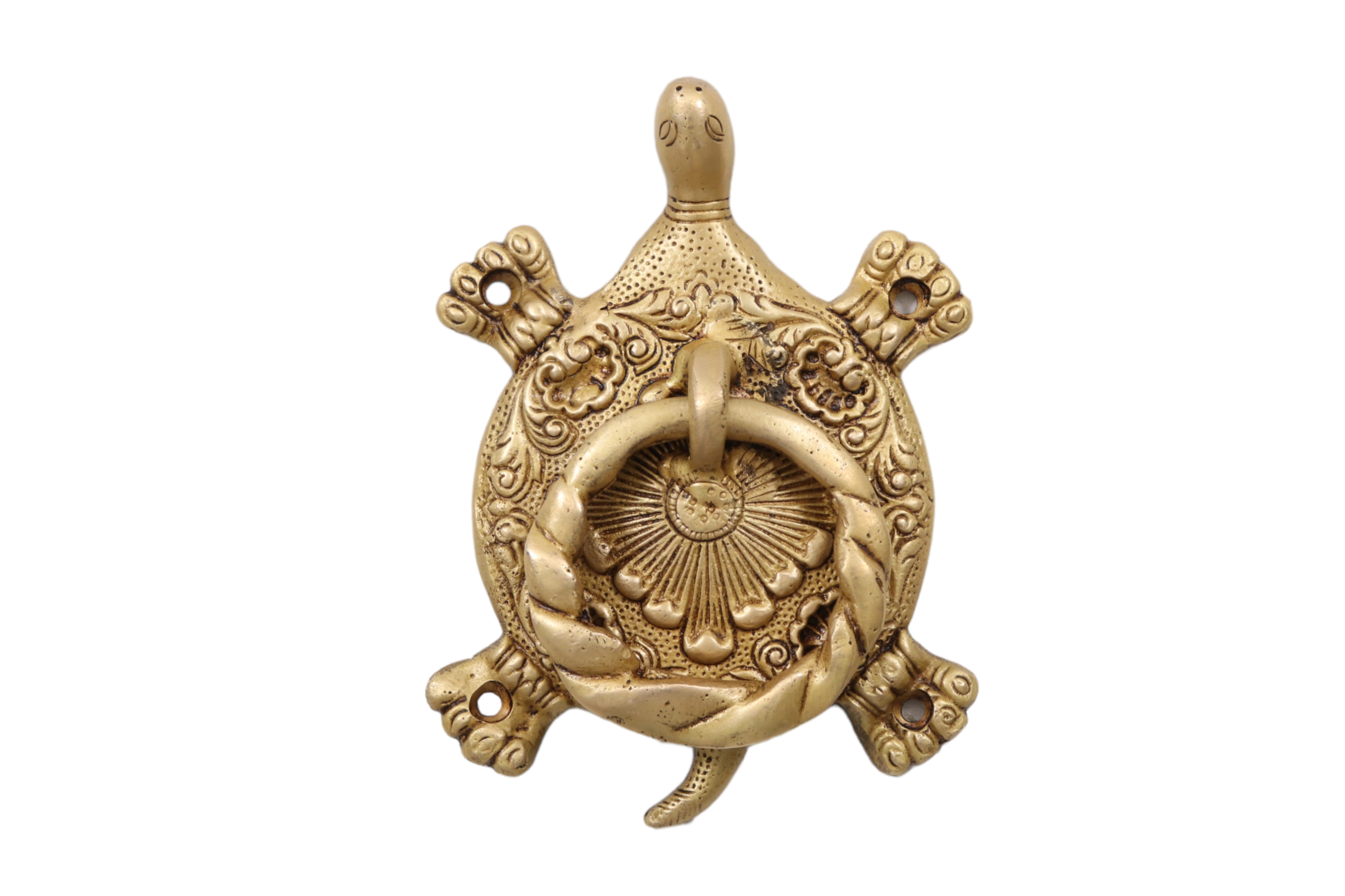 Gold Brass Turtle Door Knocker~P77738132