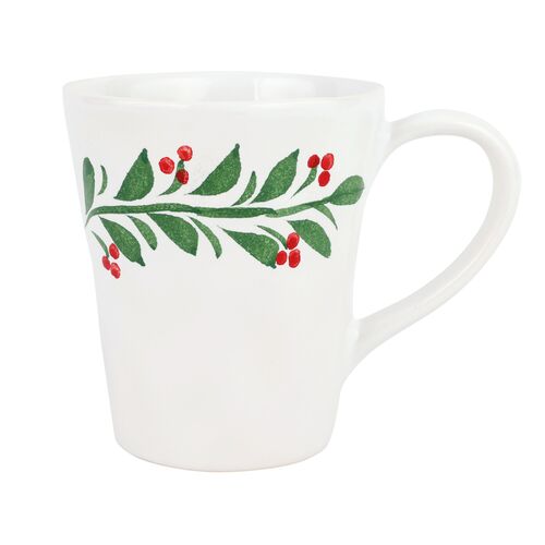 Aria Holiday Mug, Green/White