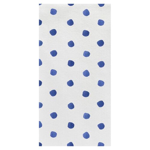 S/20 Papersoft Dot Napkins, Blue/White