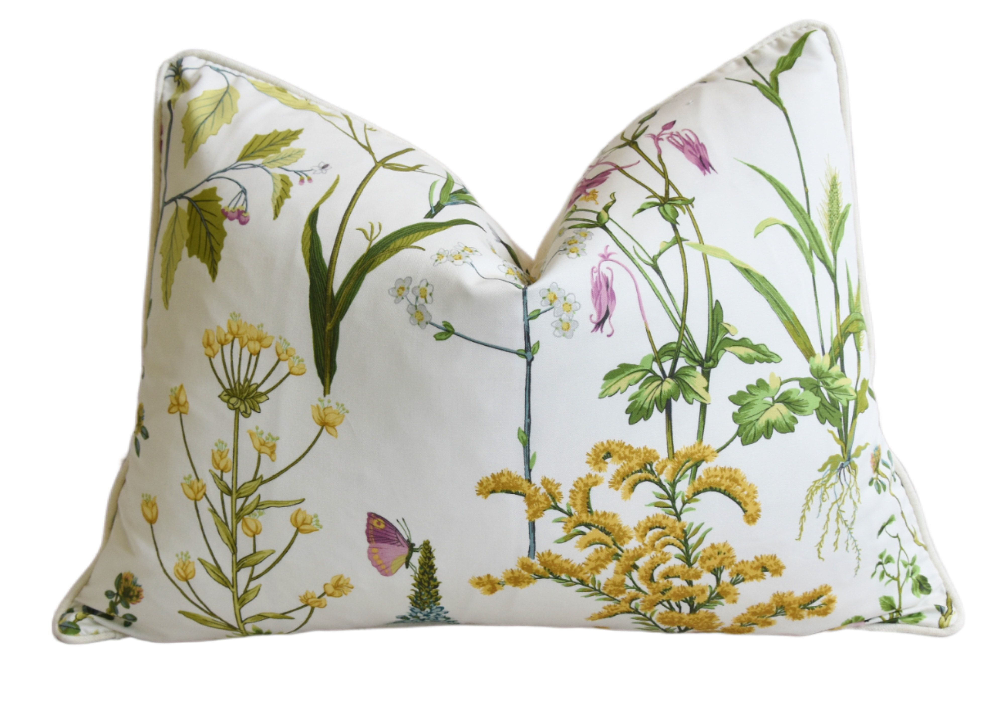 Designer Cotton/ Linen Wildflower Pillow~P77667457