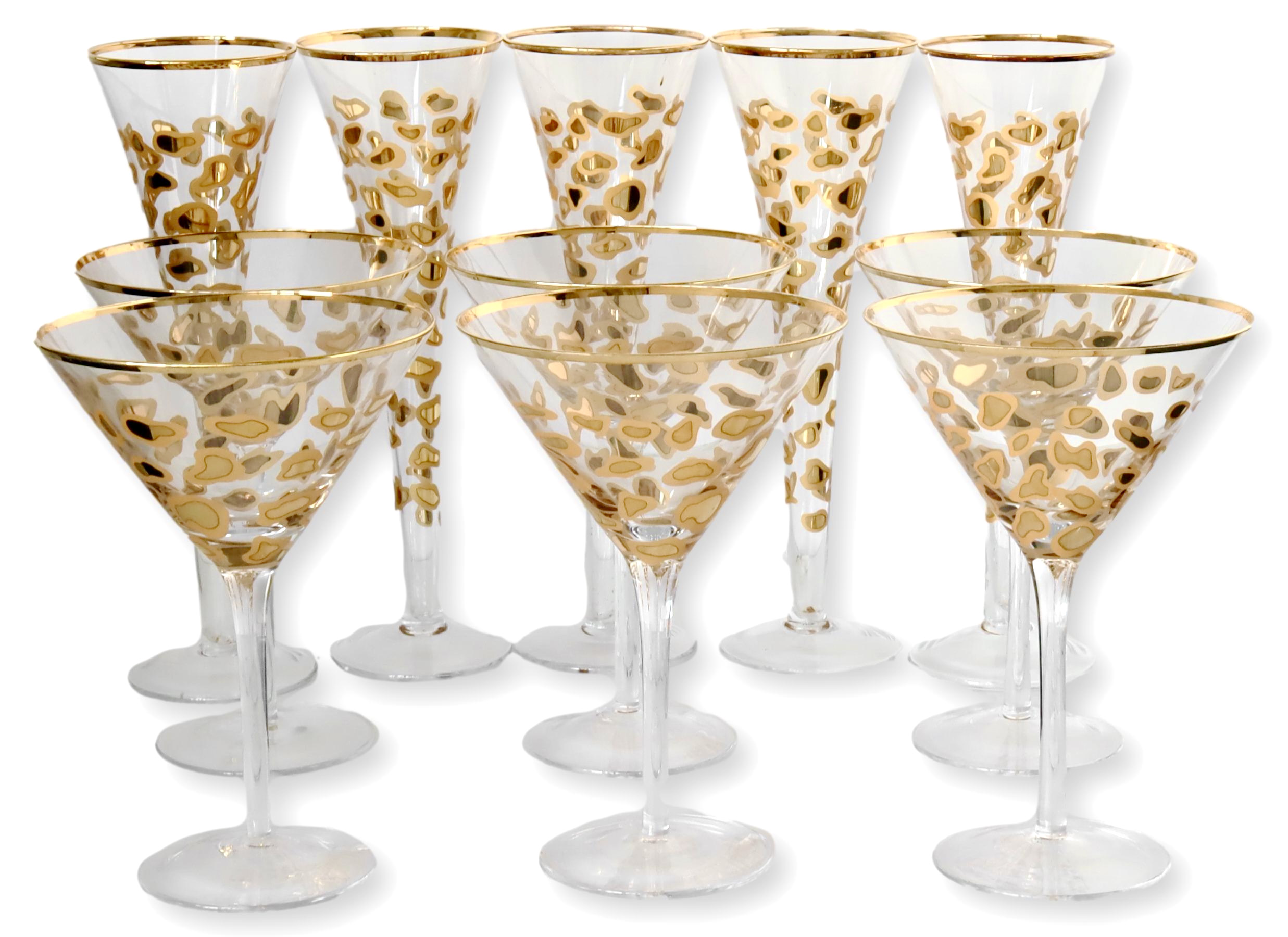 Cheetah Champagne & Martini Glasses 11pc~P77662401