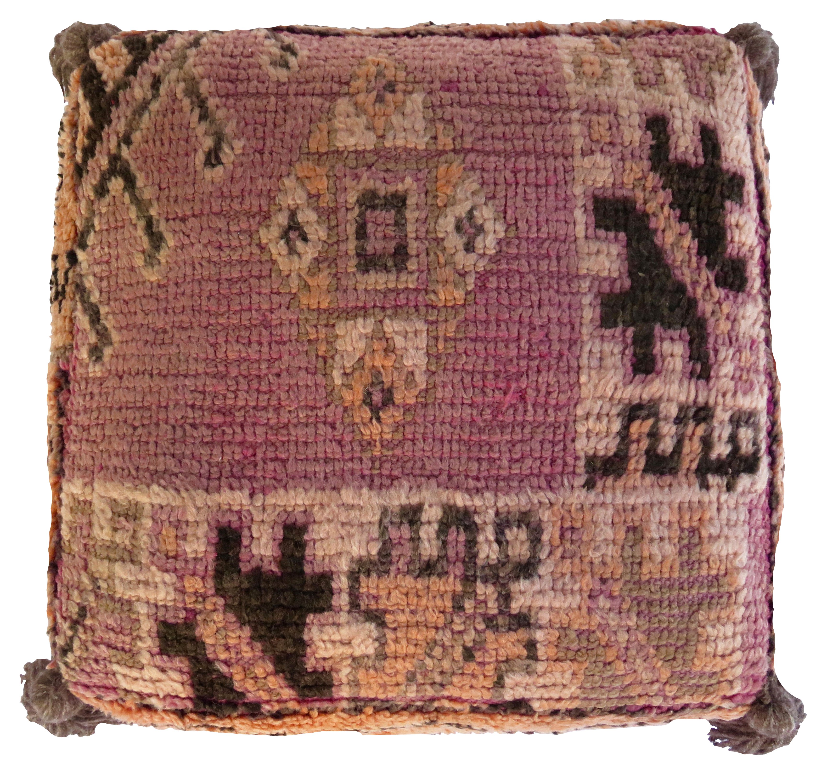 Habibi Imports Vintage Lavendar Berber Wool Pouf One Kings Lane