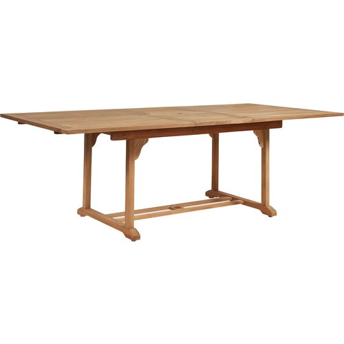Charon Outdoor Extension Dining Table, Natural Teak~P77649431
