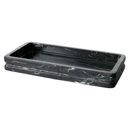 Marquina 12" x 6" Storange Tray, Black Marble Marquina 12" x 6" Storange Tray, Black Marble