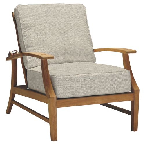 Croquet Reclining Club Chair, Dove Sunbrella~P77450531
