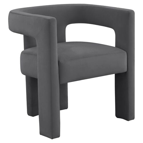Maura Velvet Dining Chair, Dark Gray~P77650354