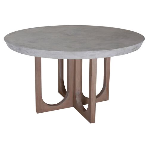 Innwood Round Outdoor Dining Table, Gray/Natural~P77541687