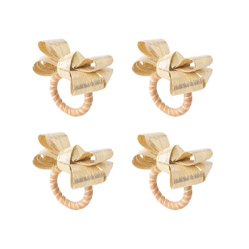 S/4 Tuxedo Napkin Rings, Gold