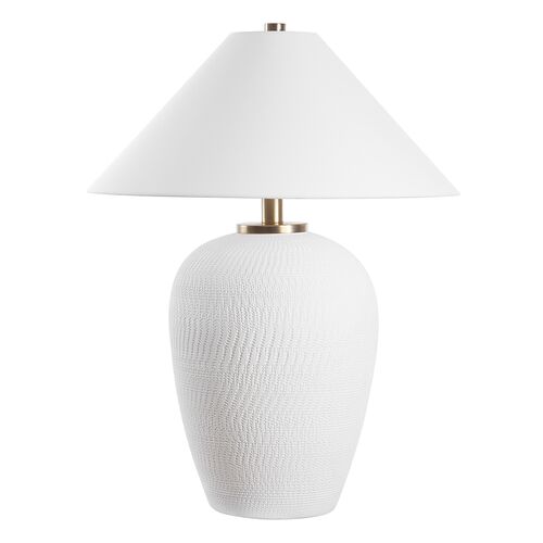 Thalassa Urn Textured Ceramic Table Lamp, White