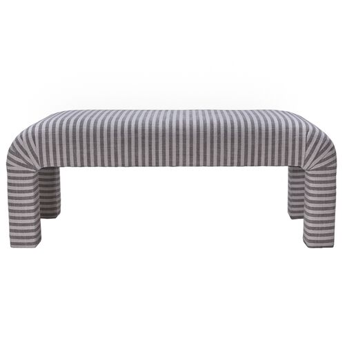 Hazel Waterfall Bench, Amelia Brown Stripe