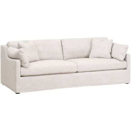Darci 95" Slope Arm Slipcover Sofa, Bisque