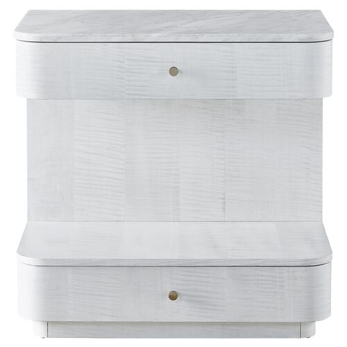 Tranquility Paris 2-Drawer Nightstand, Blanc Sycamore~P111111751