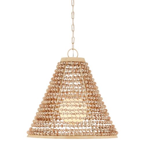 Pendulum Beaded Pendant, Natural/Coco Cream