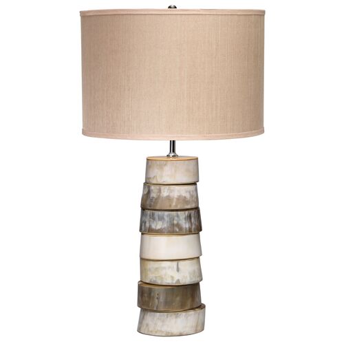 Stacked Horn Table Lamp, Grey/Cream~P77587749