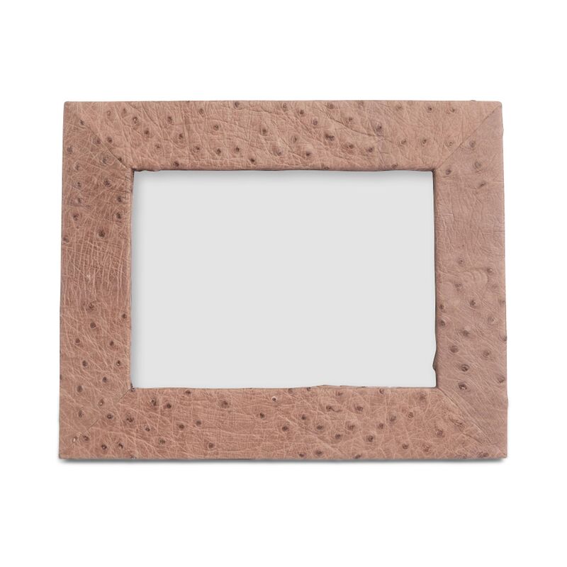 5x7 Ostrich Leather Frame, Pale Brown
