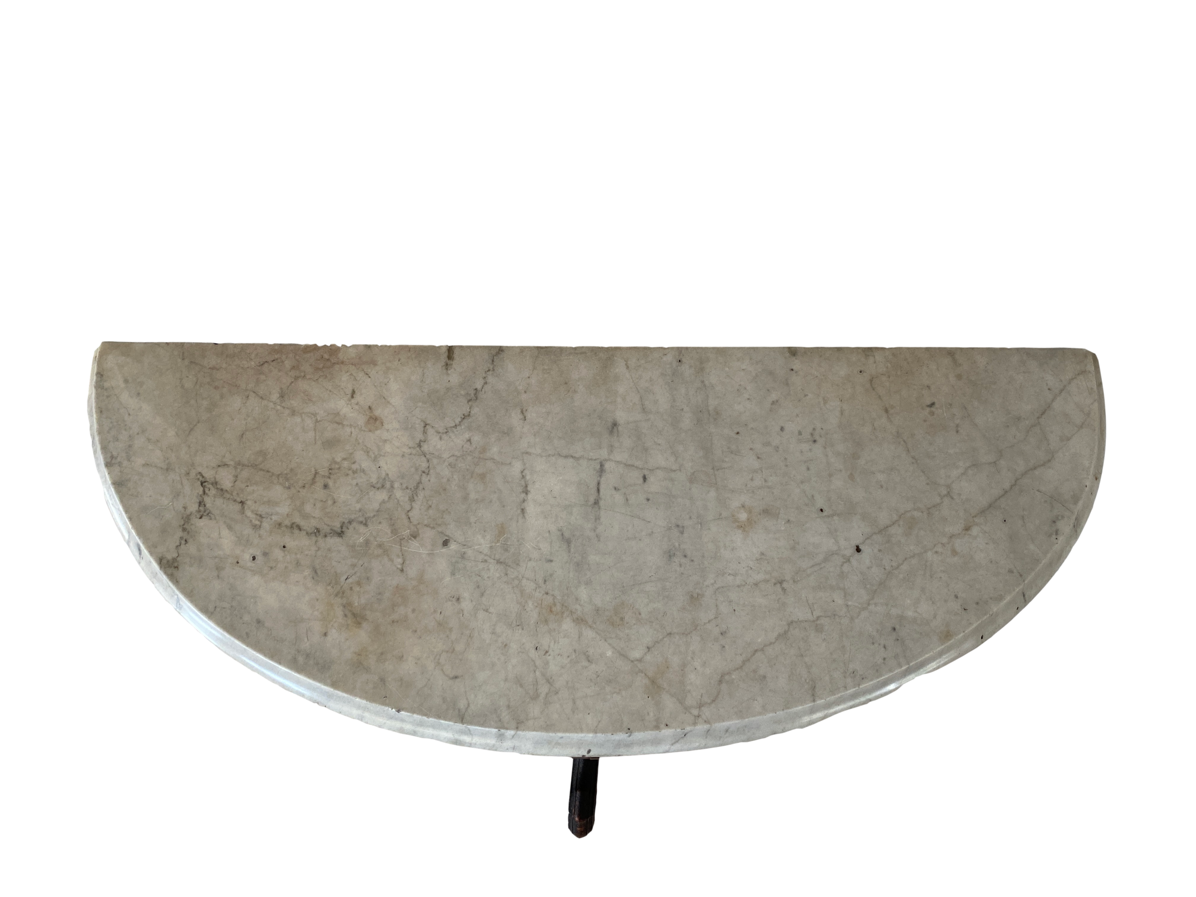 Antique Demi-Lune Table w/Marble Top~P77684377