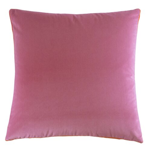Eloise 22x22 Floor Pillow, Dusty Rose/Satsuma Velvet