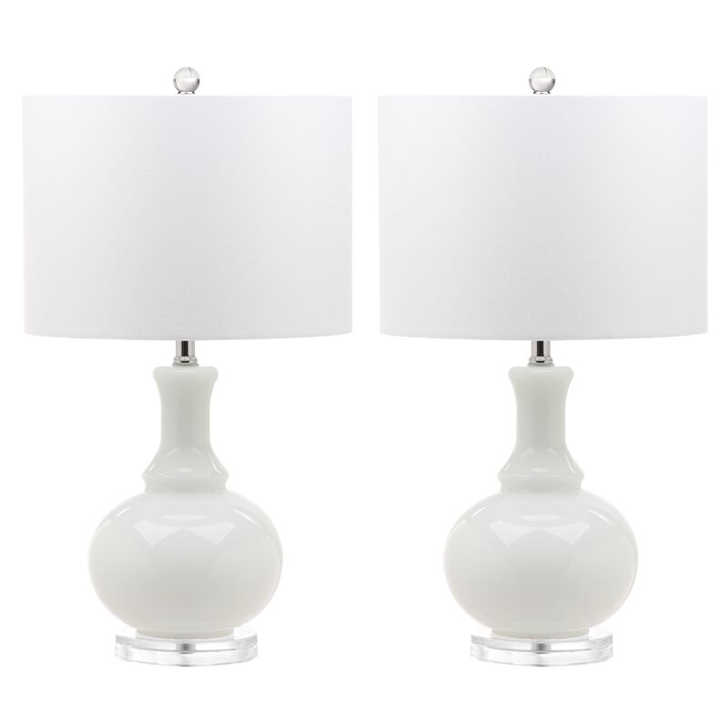 S/2 Myron Table Lamps, White