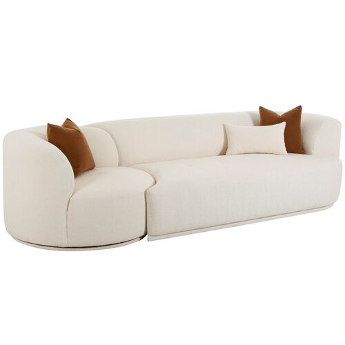 Kylan Boucle 2-Piece Modular Right-Facing Sofa, Cream