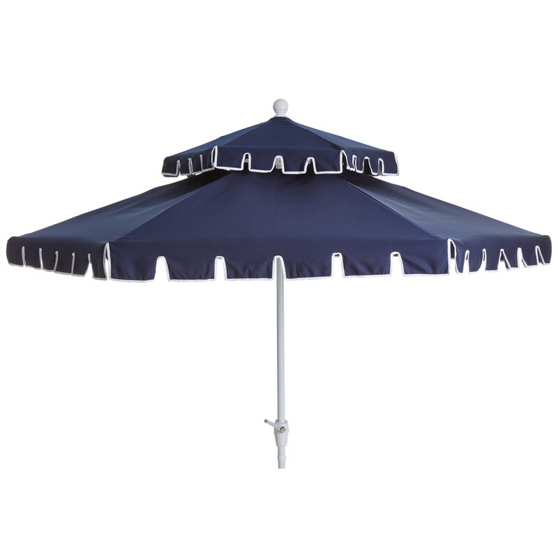 Poppy Two-Tier Patio Umbrella, Navy