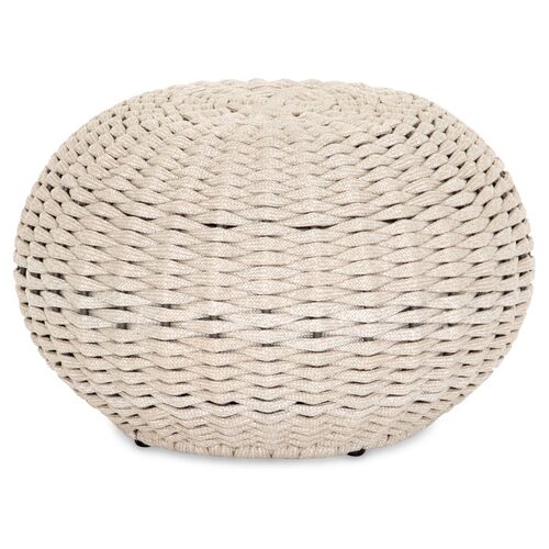 Myles Woven Outdoor Accent Stool, Ivory~P77567115