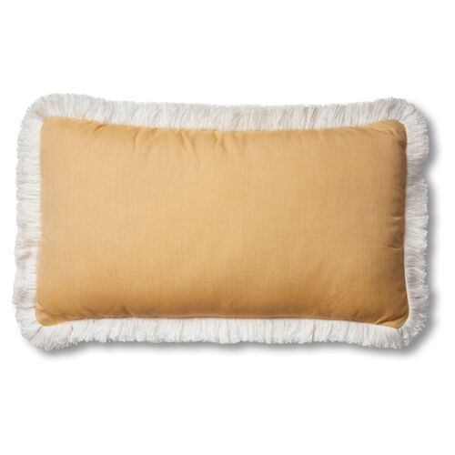 Kit Fringe Lumbar Pillow, Mustard~P77570774