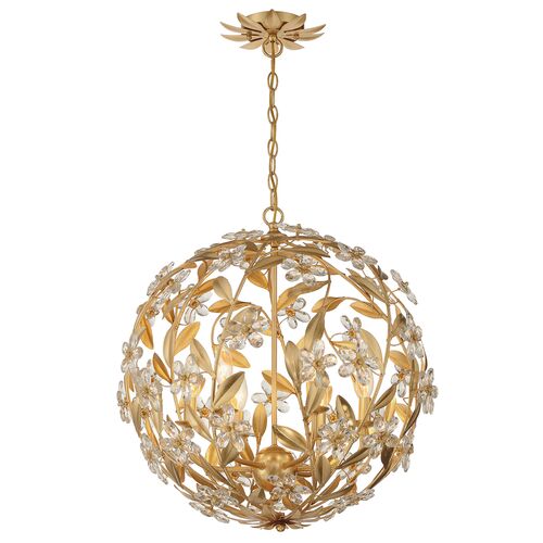 Marselle 6-Light Hand Cut Floral Crystal Pendant Marselle 6-Light Hand Cut Floral Crystal Pendant