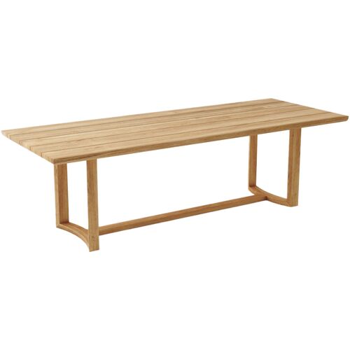 Borella Outdoor Teak Dining Table, Natural