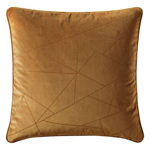 Asher Lasercut Velvet Pillow, Gold/Ivory
