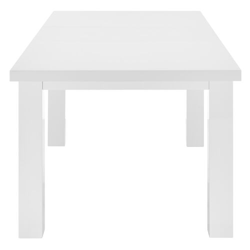 Lumiera 80" Extension Dining Table, High Gloss White